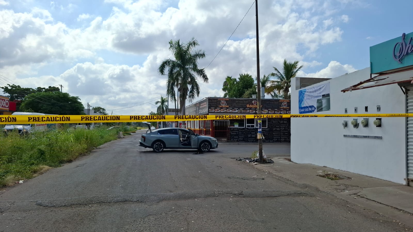 Zona acordonada en donde se registró la agresión.
