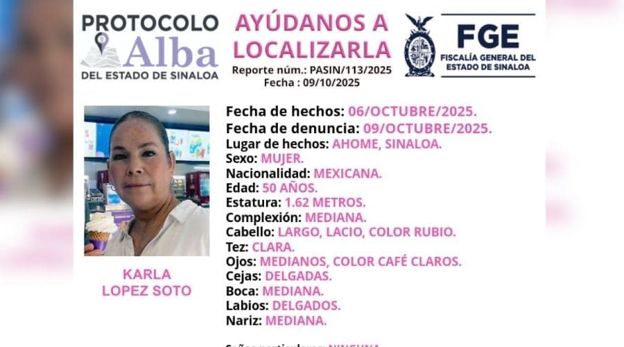 Familiares buscan a Karla López tras desaparecer en Los Mochis