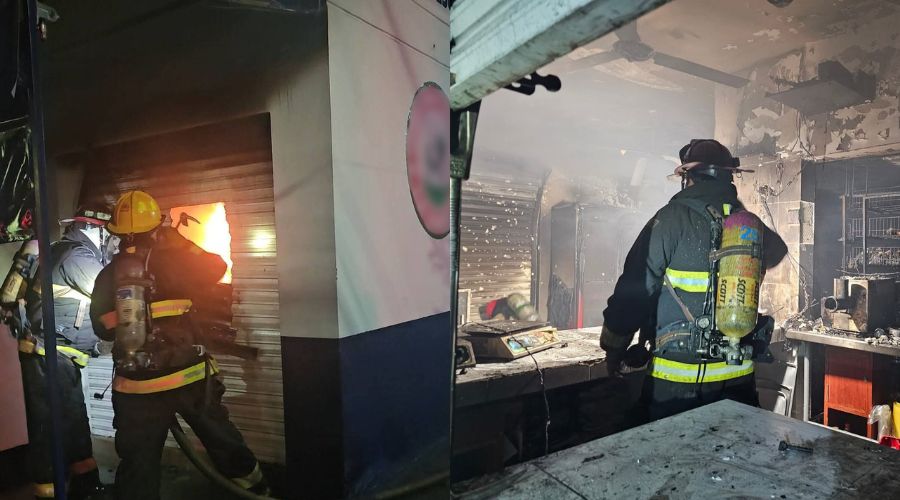 Se regista incendio en negocio de alimentos