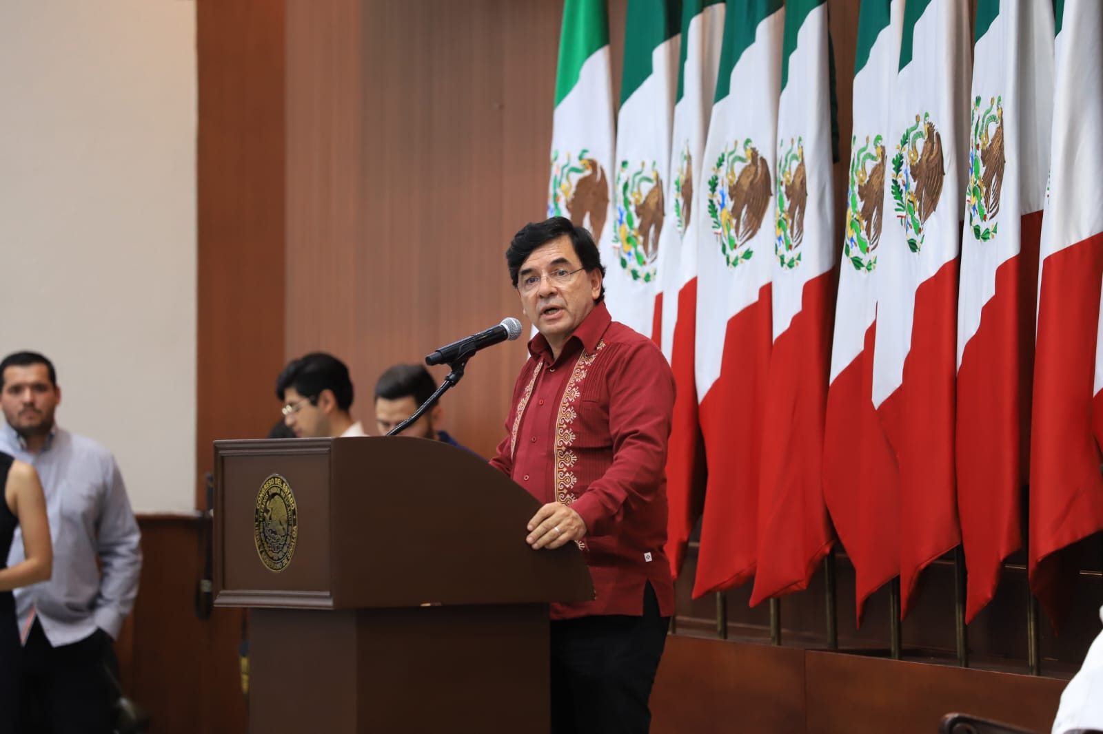 Jesús Ramírez Cuevas en la audiencia pública de la Comisión Presidencial para la Reforma Electoral realizada en Sinaloa.