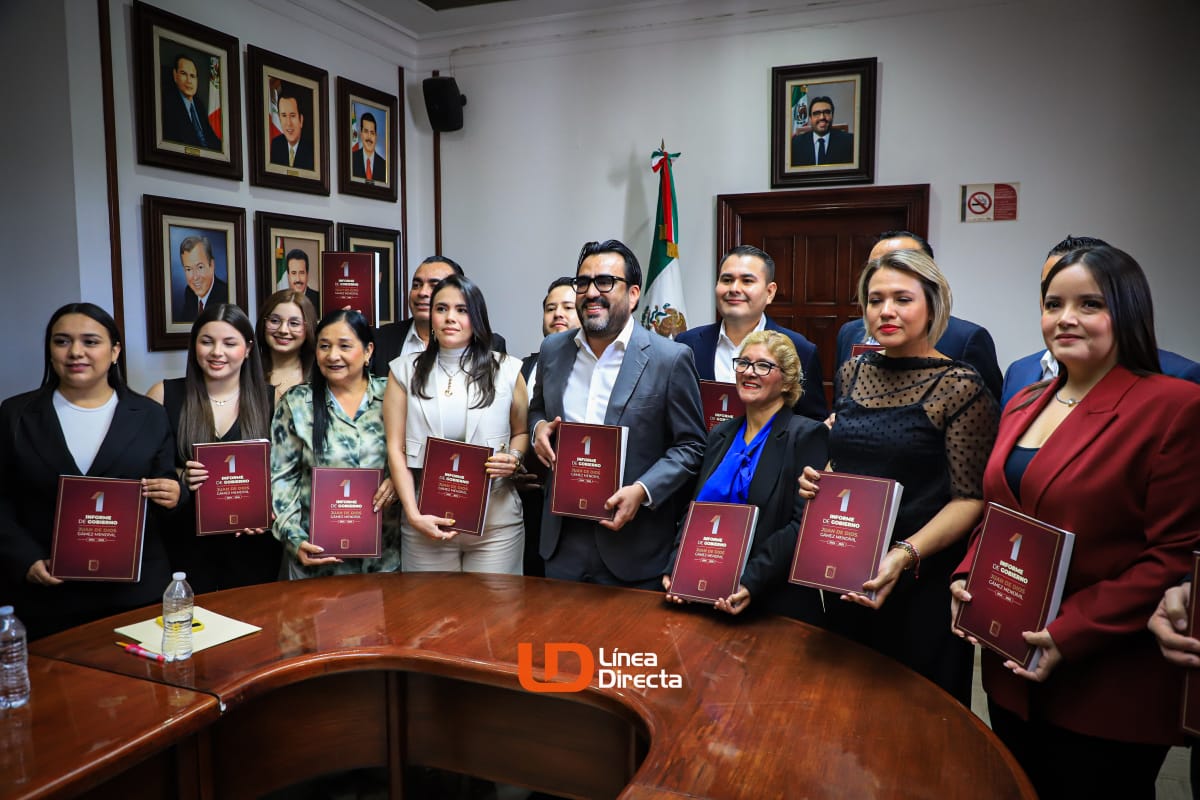 Juan de Dios Gámez Mendívil en su Primer Informe de Gobierno.
