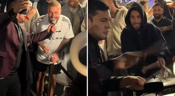 ¡Nadie lo esperaba! Justin Bieber se une a una banda sinaloense y toca tambora en Los Ángeles