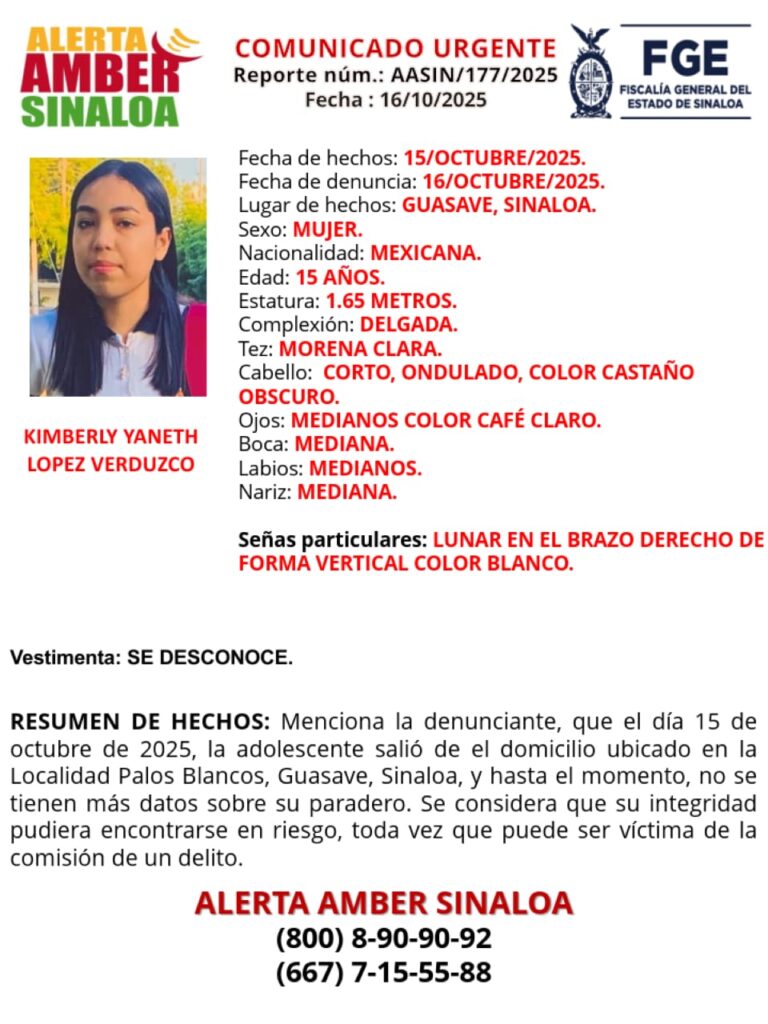 Ficha de búsqueda de Kimberly Yaneth.