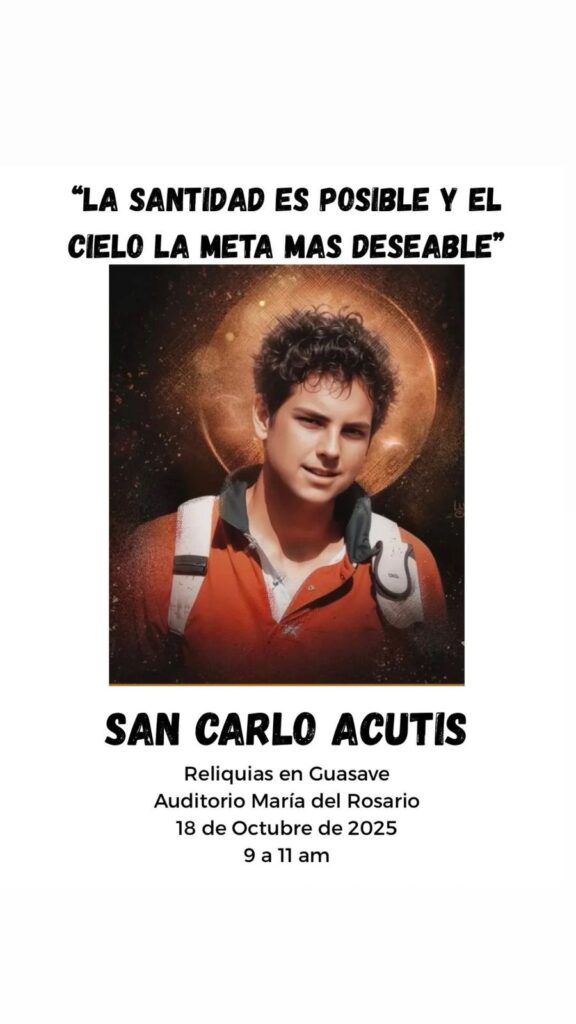 Llegan reliquias del santo de los jóvenes, Carlo Acutis a Guasave