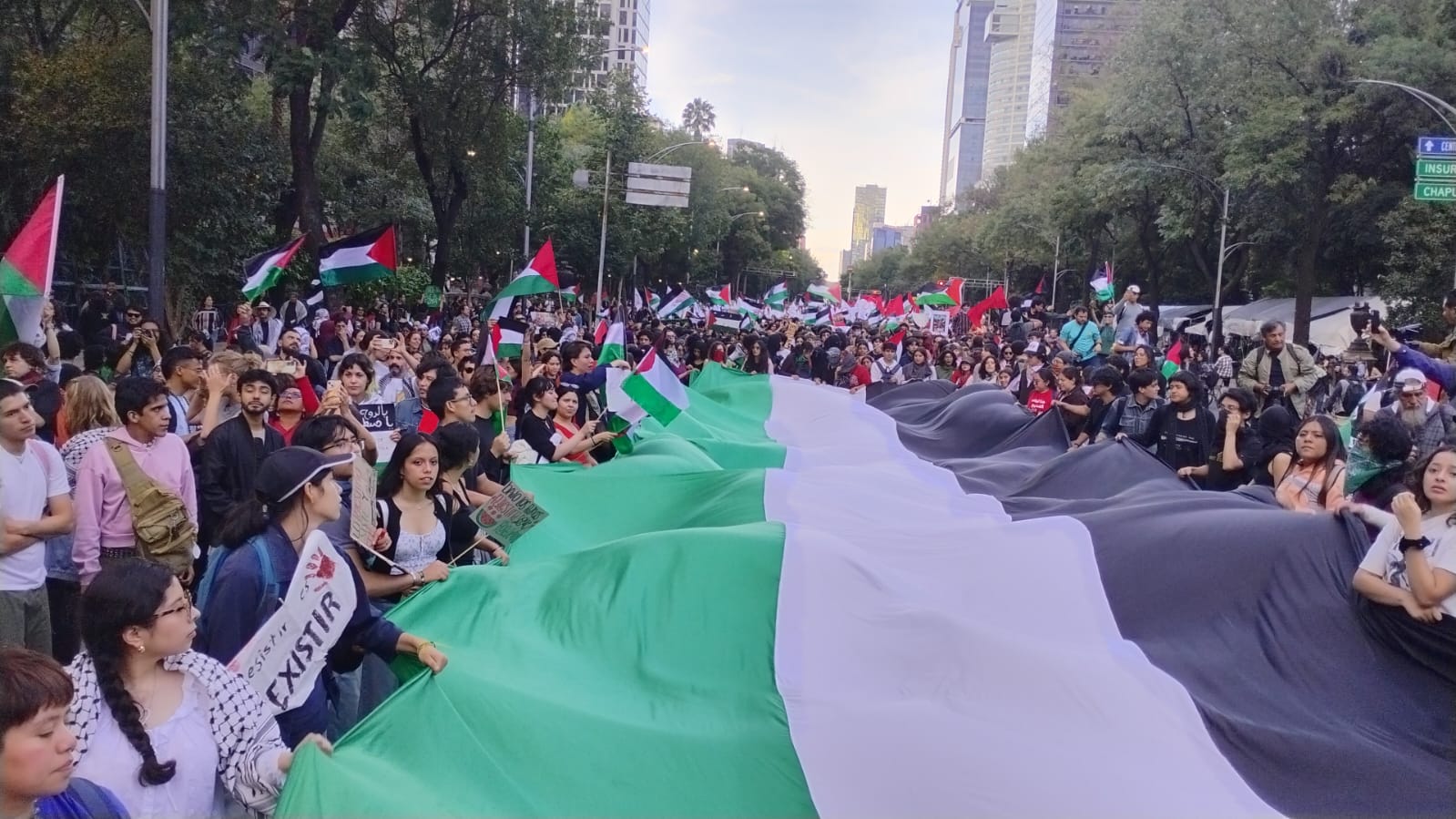 Marcha a favor de Palestina en CDMX concluye con saldo blanco y más de 2 mil asistentes