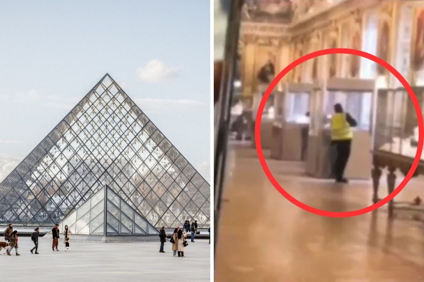 Implicado en robo millonario al Museo del Louvre fue captado por un turista; difunden video