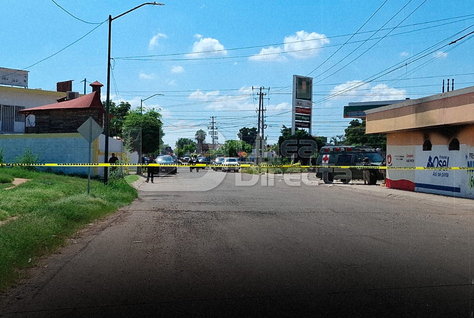 Zona acordonada en donde se registró el enfrentamiento.