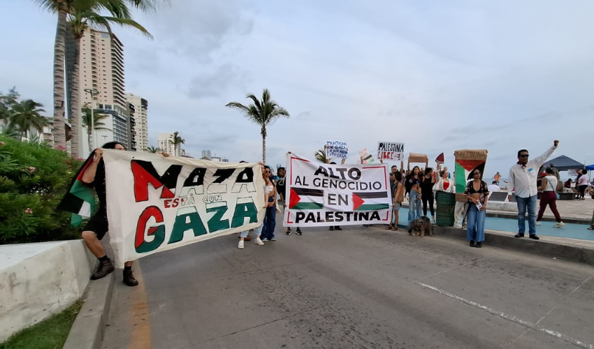 Protesta del movimiento Maza está con Gaza