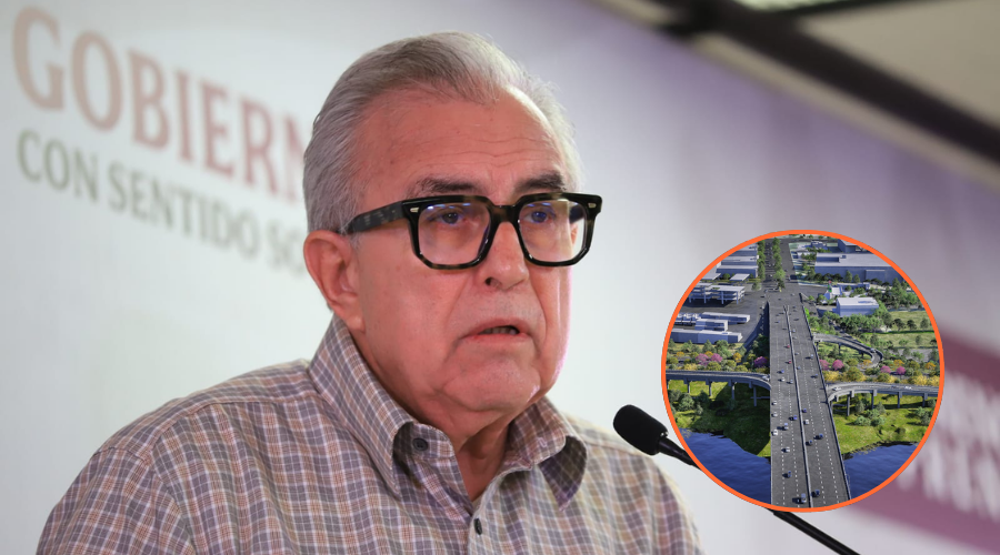 Rubén Rocha Moya y la obra de ampliación del malecón margen izquierdo.