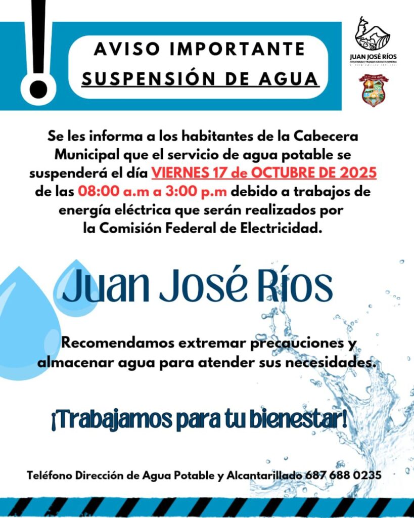 Aviso de suspensión de agua