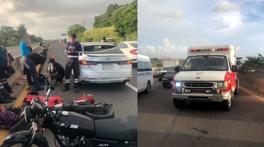Se registra fuerte accidente vial frente a la Termoeléctrica al sur de Mazatlán