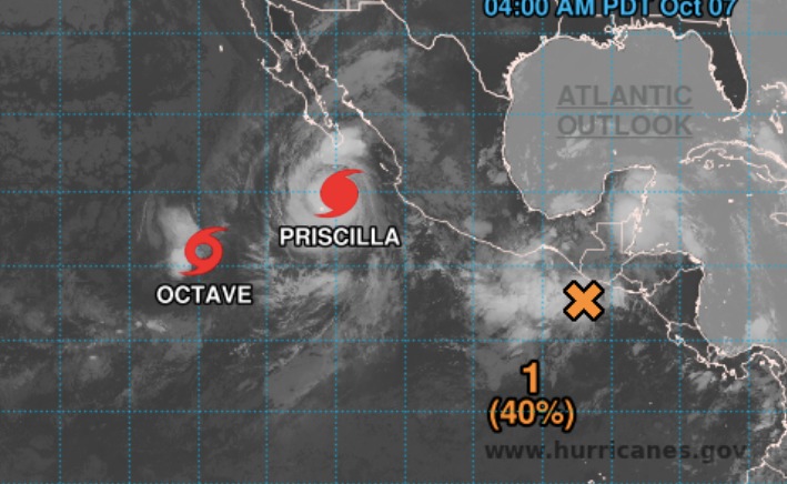 Sistemas ciclónicos activos en el océano Pacífico. NHC