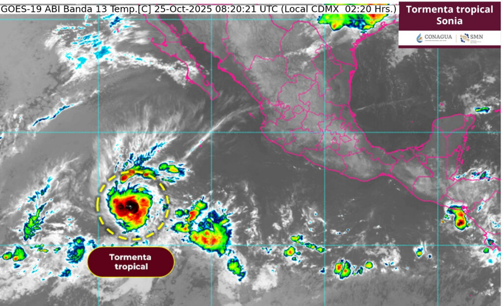 Tormenta tropical Sonia en el Pacífico