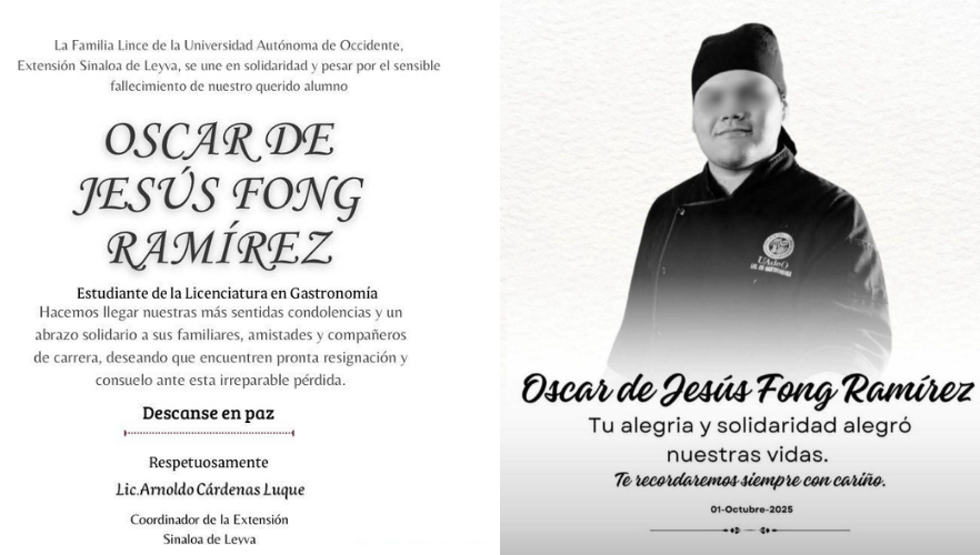 Mensaje de condolencia de UAdeO a padres y amigos de Óscar de Jesús