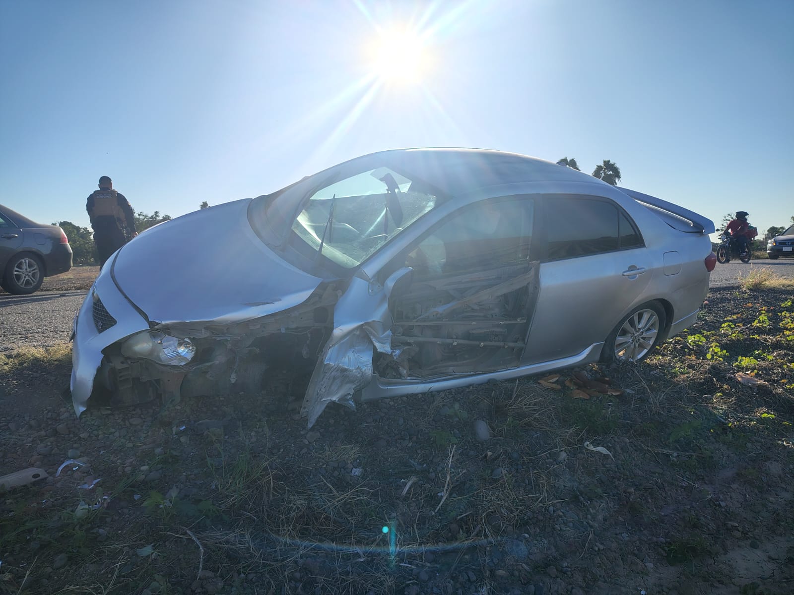 Fuerte choque de vehículos en Guasave