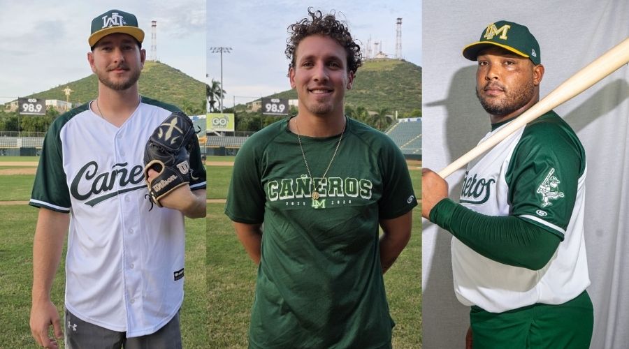 Yasmany Tomás, Colten Davis y Dayson Croes en Cañeros de Los Mochis
