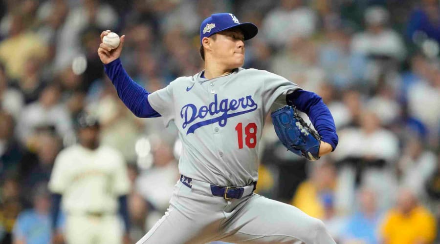 Yoshinobu Yamamoto lanzó 9 entradas en el triunfo de Dodgers sobre Milwaukee en Serie de Campeonato