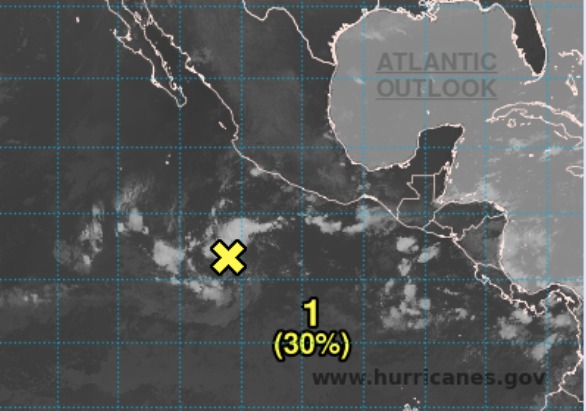 Zona de baja presión en vigilancia en el océano Pacífico.