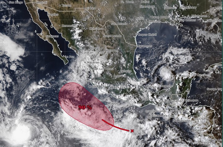 Zona de baja presión en el Pacífico eleva probabilidad de ciclón; SMN vigila su trayectoria