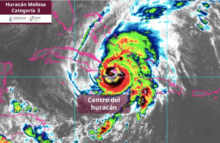 El huracán Melissa sobre cuba este miércoles 29 de octubre.