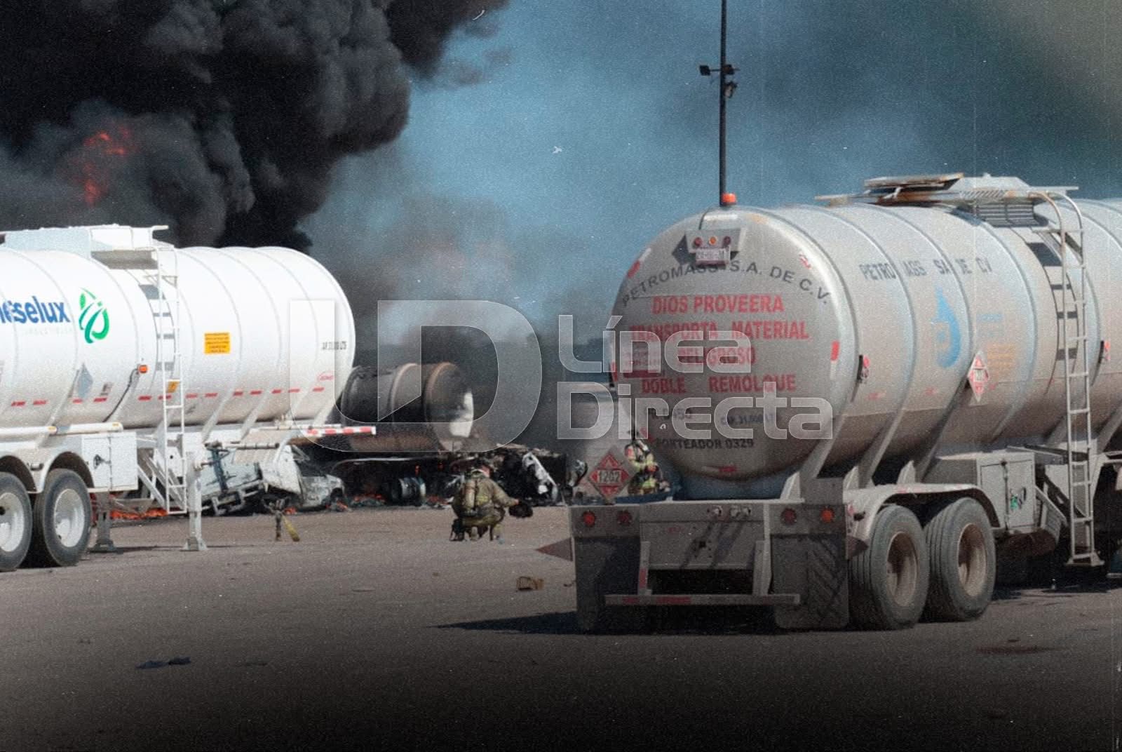 Así se podía apreciar el incendio de la pipa en la zona industrial de Los Mochis