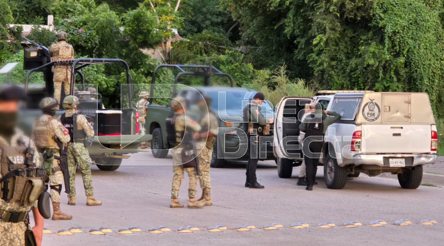 Militares y agentes de la FGE resguardan lugar del hecho delictivo