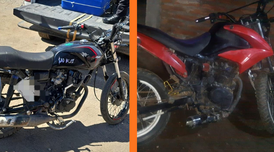 Dos motocicletas con reporte de robo