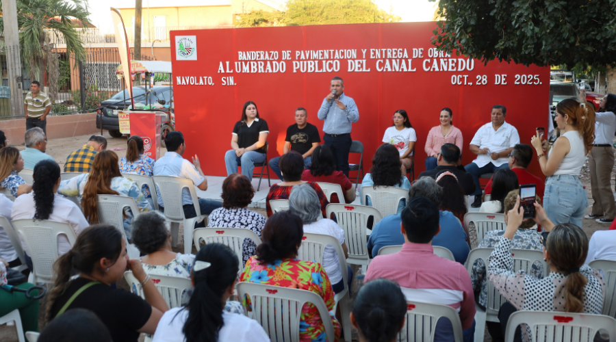 El alcalde Jorge Rosario Bojórquez inicia la obra de pavimentación
