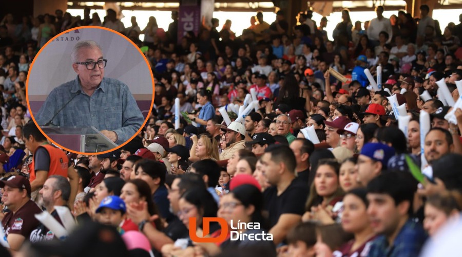 Rubén Rocha Moya agradece a los asistentes al Cuadrangular del Bienestar.