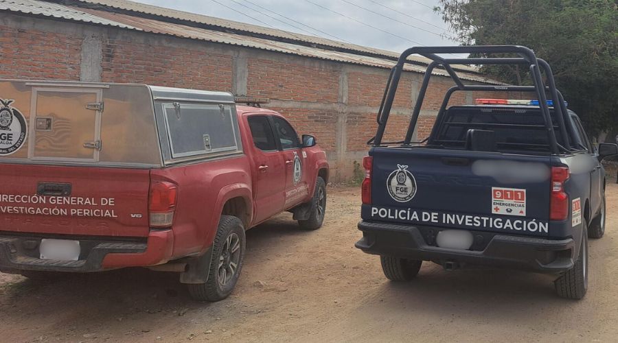 Unidad de la FGE y unidad de la policía estatal en un campo agrícola
