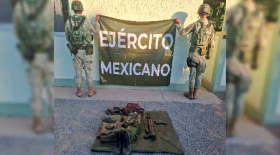 Elementos del Ejército Mexicano aseguran un arma larga, un cargador y 4 cartuchos