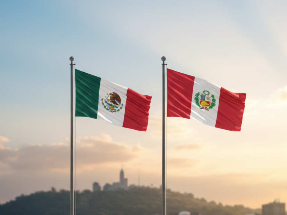 Banderas de México y Perú