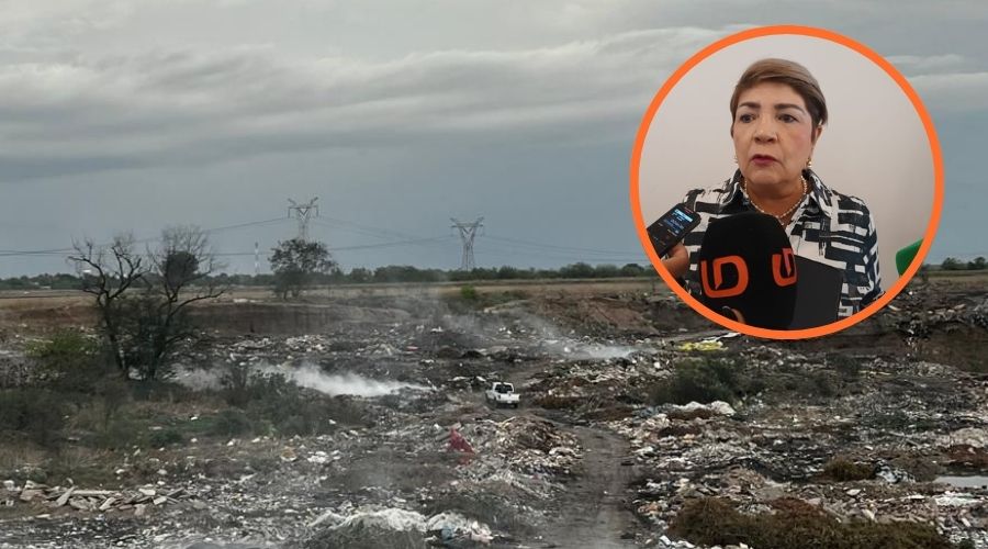 Basurón en Guasave quemandose junto a alcaldesa de Guasave