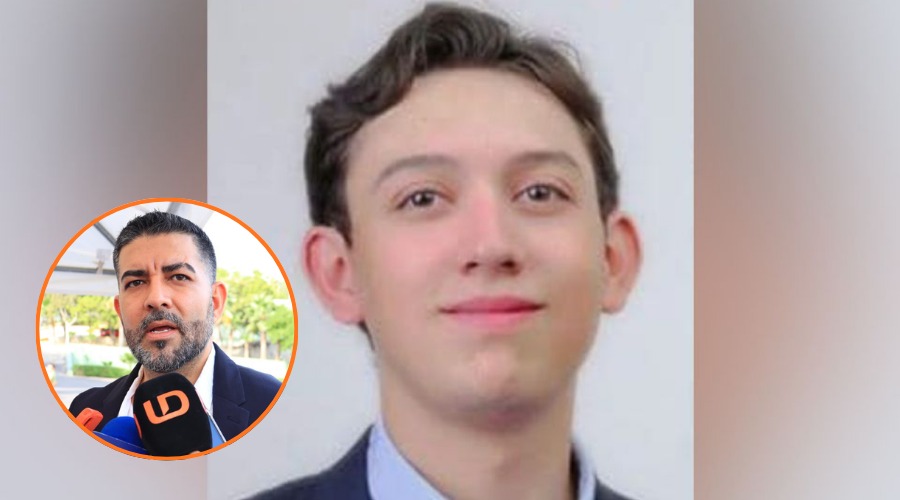 Carlos Emilio joven desaparecido en Mazatlán y en un círculo el icefiscal de la zona sur de Sinaloa, Isaac Aguayo Roacho