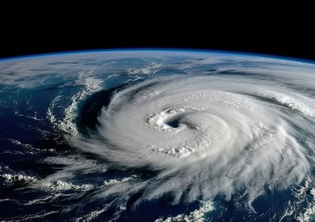 Imagen satelital de un ciclón