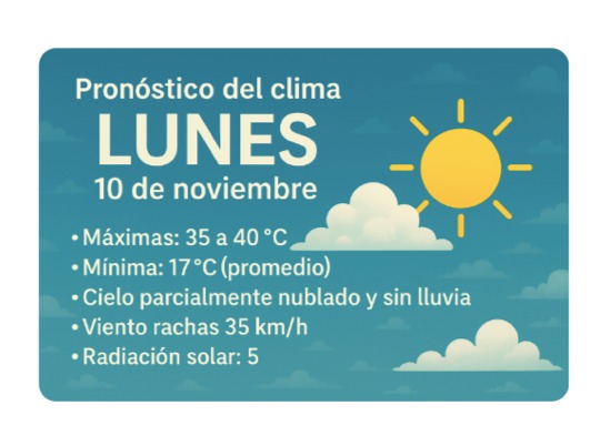 Imagen descriptiva del clima en Sinaloa hoy 10 de noviembre del 2025 con información del portal Línea Directa
