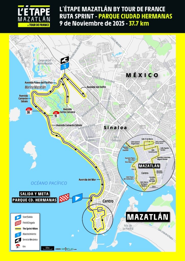 ¡Toma nota! Para L’Etape Mazatlán By Tour de France, este domingo habrá cortes en vialidades