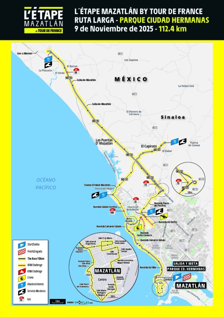 ¡Toma nota! Para L’Etape Mazatlán By Tour de France, este domingo habrá cortes en vialidades