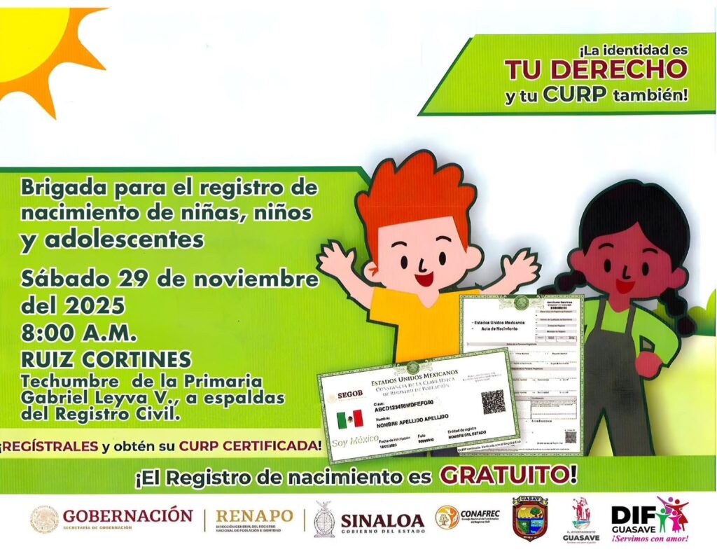 brigada para registro de niñas y jóvenes en Ruiz Cortines