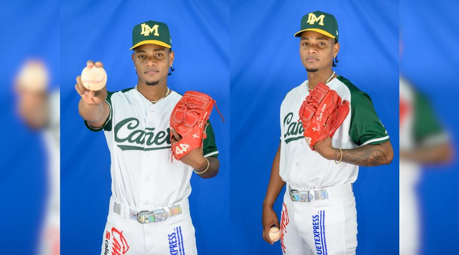 Danis Correa, cerrador del club Cañeros de Los Mochis con manopla y pelota