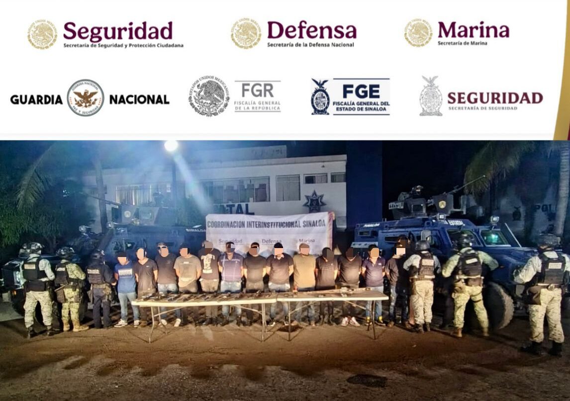 De Guatemala y Venezuela: reportan extranjeros entre los 14 detenidos con arsenal en hotel de Navolato