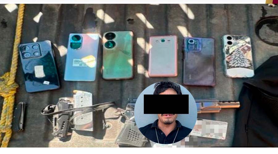 Detienen a asaltante con arma y celulares en Culiacán