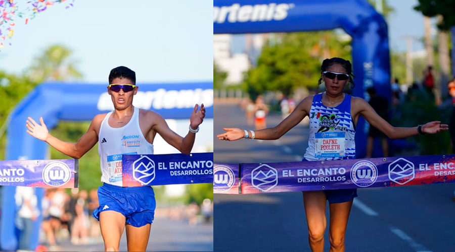 Los corredores Diego Bárcenas y Dafne Juárez, ganadores de carrera El Encanto - Urbanianos Premier