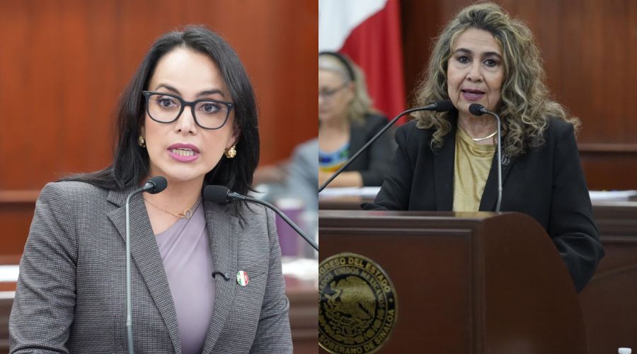 Irma Moreno Ovalle, diputada del Partido Revolucionario Institucional (PRI) y Jesús Angélica Díaz, del Partido Sinaloense (PAS)