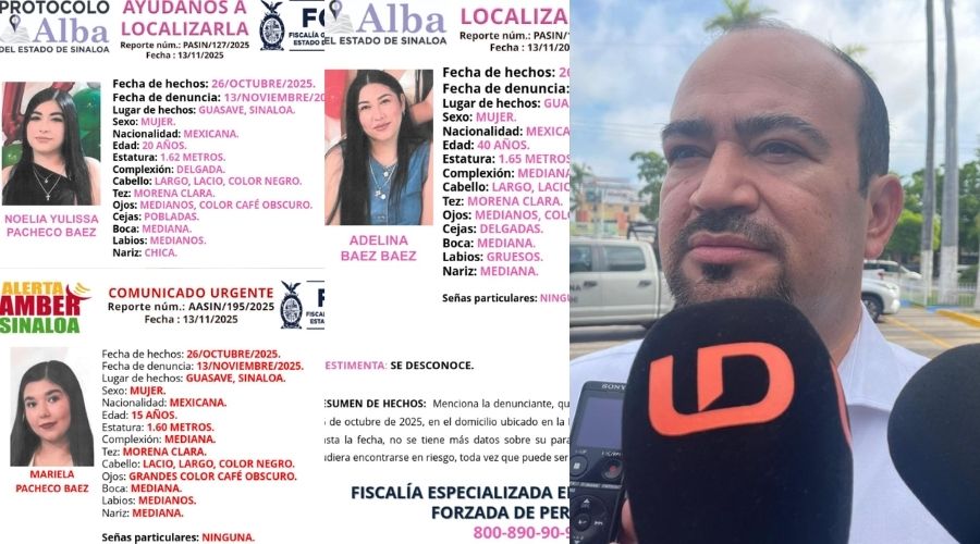 Mujeres desaparecidas en Guasave junto a Jesús Arnoldo Serrano Castelo, Vicefiscal en la zona norte