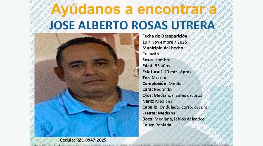Ficha de búsqueda de José Alberto Rosas