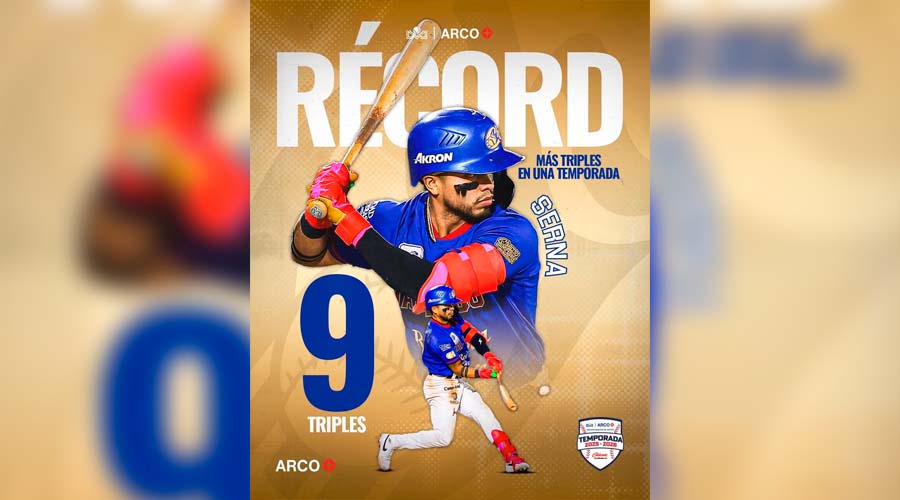 El bateador Jared Serna registra 9 triples en lo que va de la temporada 2025-2026 de la Liga Arco Mexicana del Pacífico