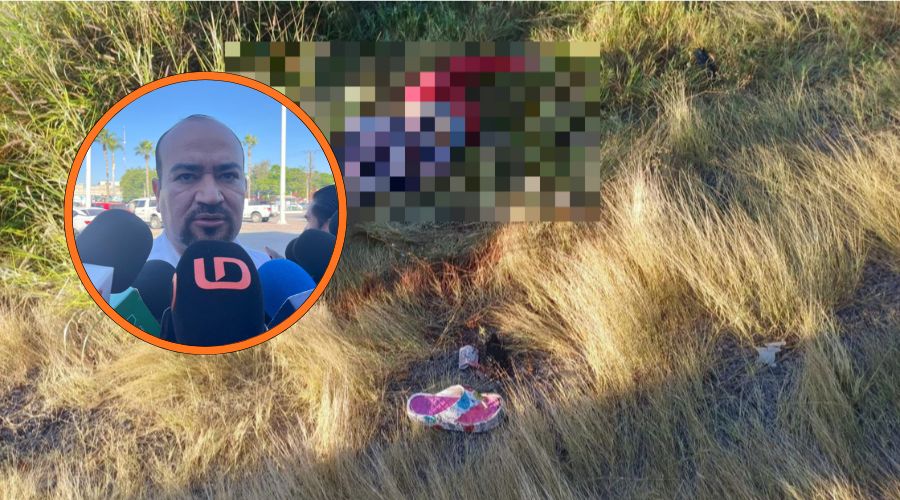 mujerer lesionada pixeleada entre el monte (fondo), Jesús Arnoldo Serrano (circulo)