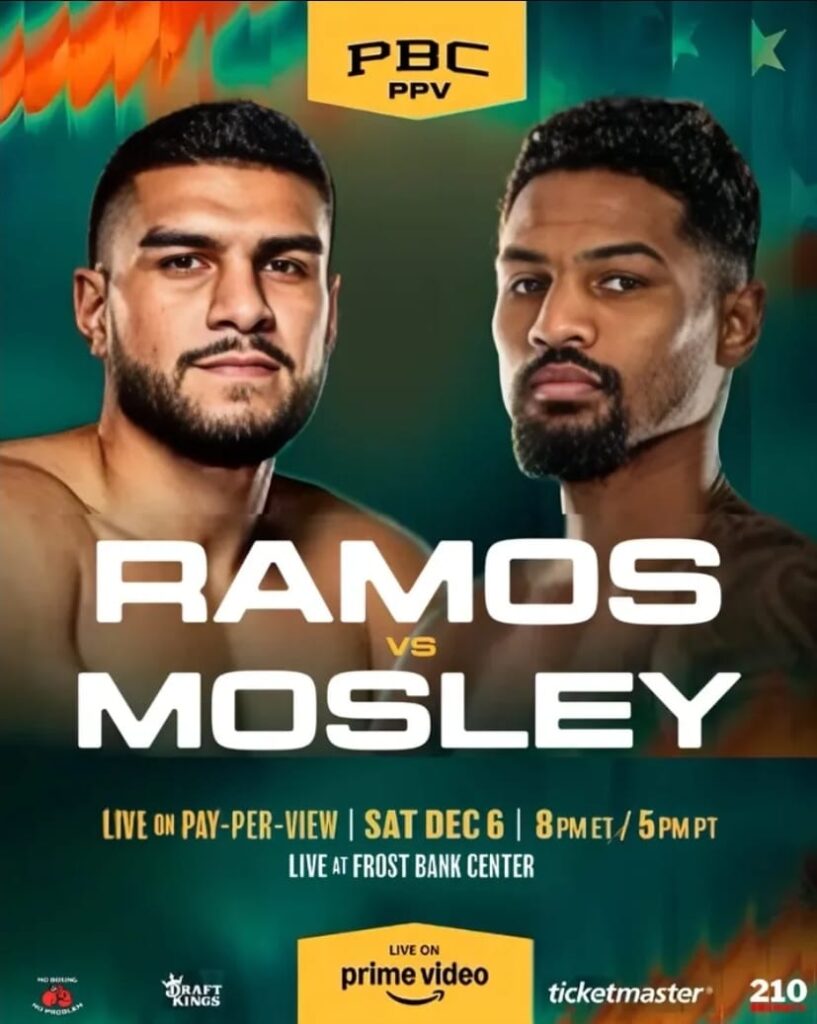 Banner del ecuentro entre Jesús "Mono" Ramos y Shane Mosley Jr