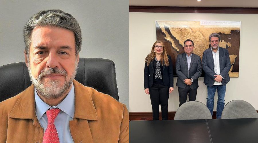 Edición, Luciano Concheiro en solitario y en la segunda imagen lo acompañan Jesús Madueña Molina y otra persona